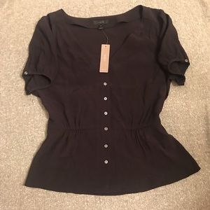 J. Crew Petite Button Up Peplum Top